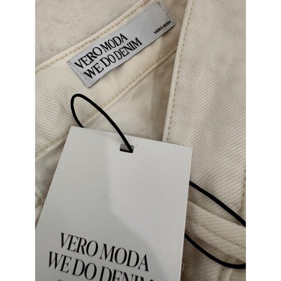 New VERO MODA Women's Size 29/32 Kathy High Waist Wide Leg Jeans Snow White - Picture 3 of 13